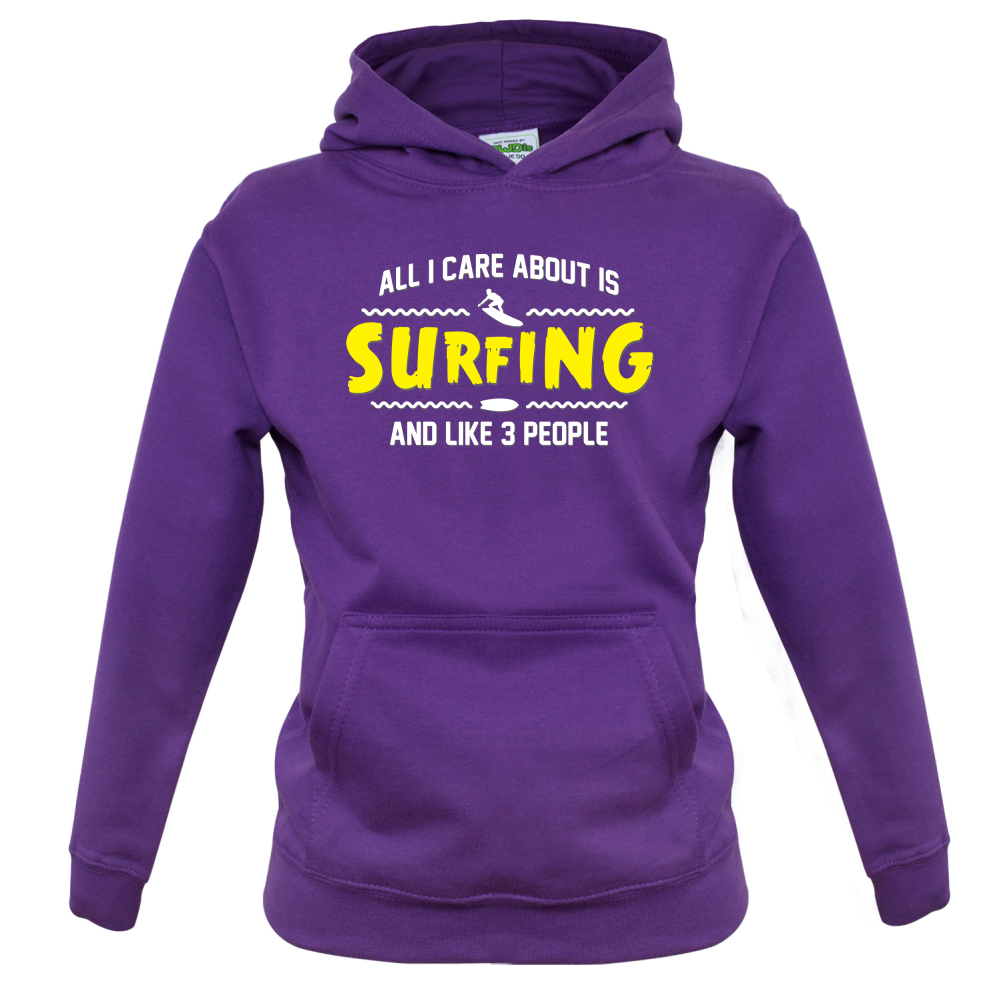 All I Care About Is Surfing Kids T Shirt