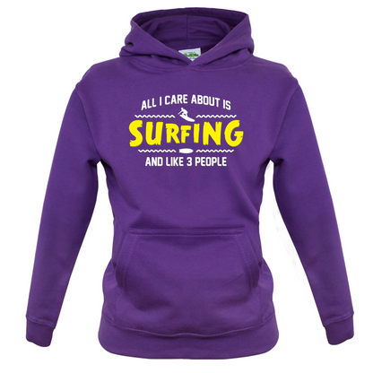 All I Care About Is Surfing Kids T Shirt
