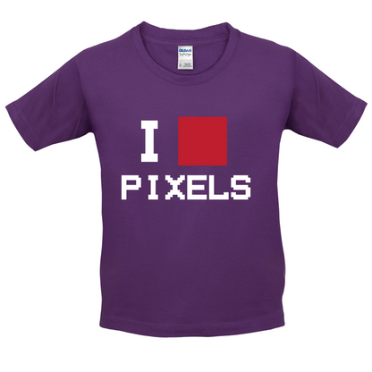 Pixel Heart Kids T Shirt