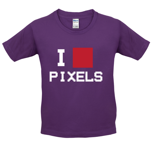 Pixel Heart Kids T Shirt