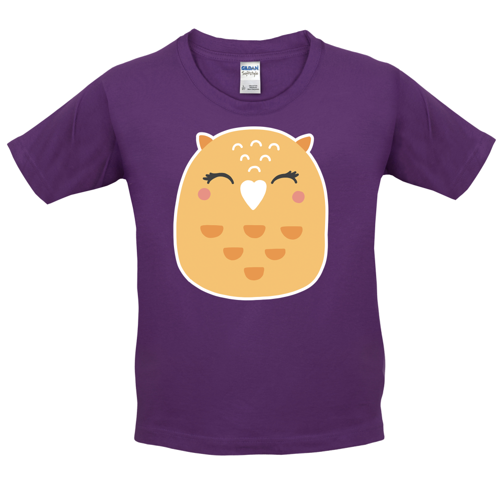 Smiley Face Mrs Owl Kids T Shirt