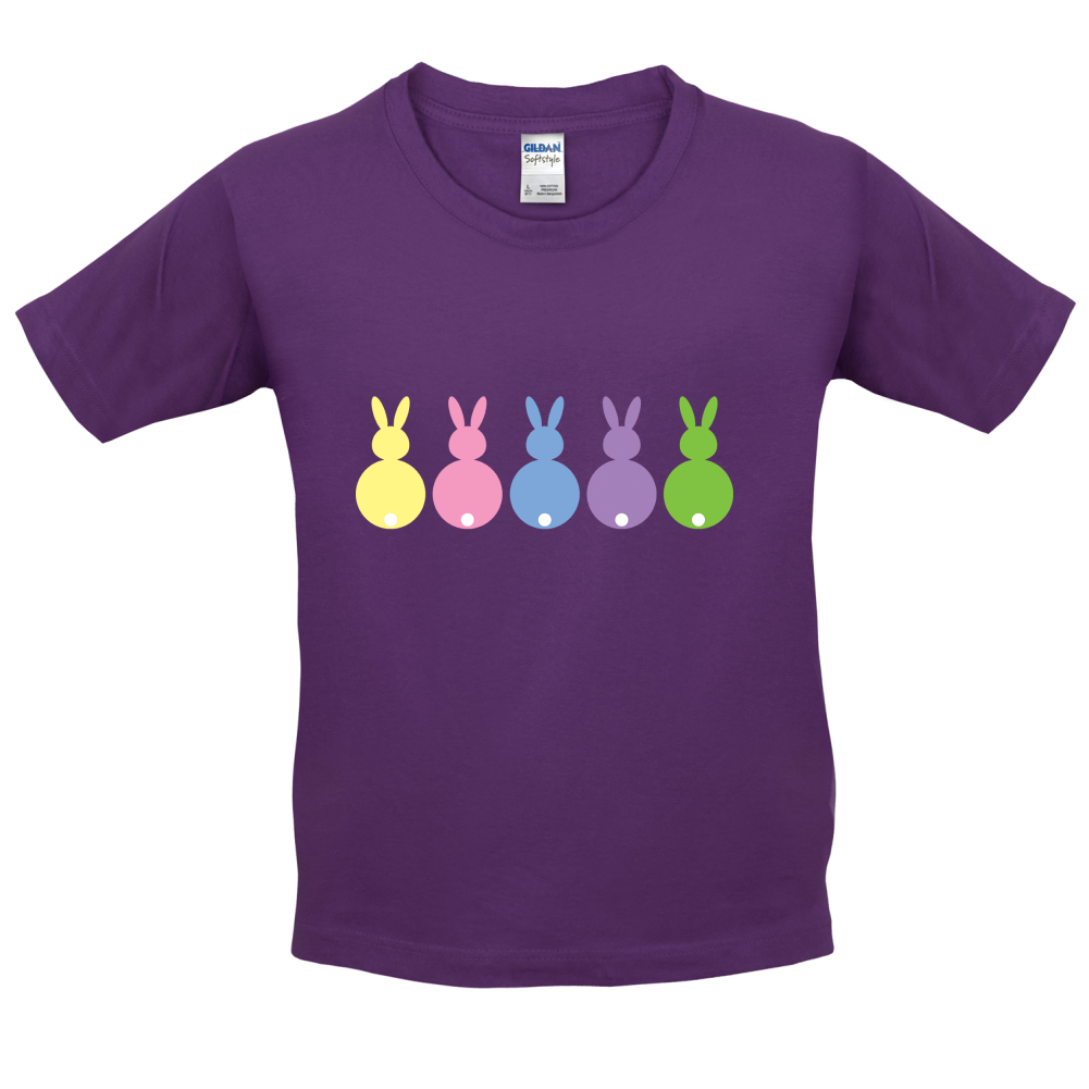 Multi Colour Easter Bunny's Kids T Shirt