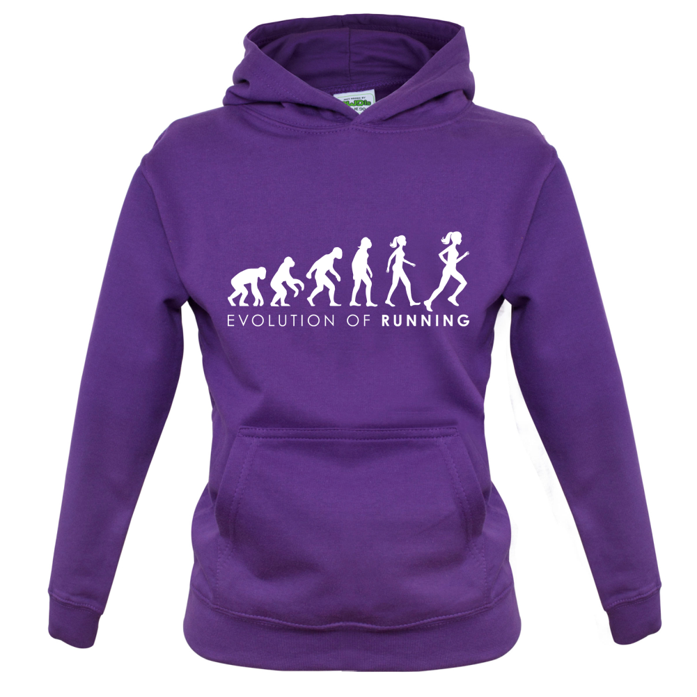 Evolution Of Woman Running Kids T Shirt