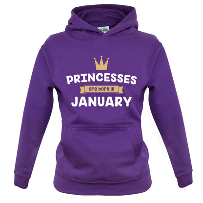Princesses Are Born In January Kids T Shirt