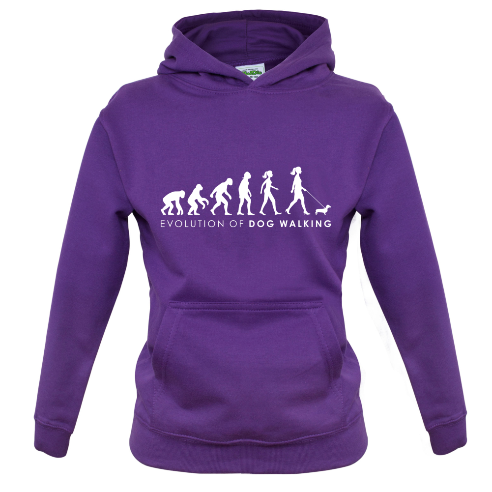 Evolution Of Woman Dog Walking Kids T Shirt