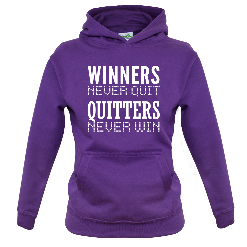 Winners Never Quit Kids T Shirt