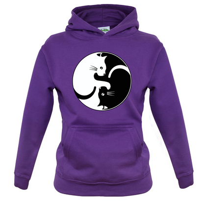 Yin Yang Cat Kids T Shirt