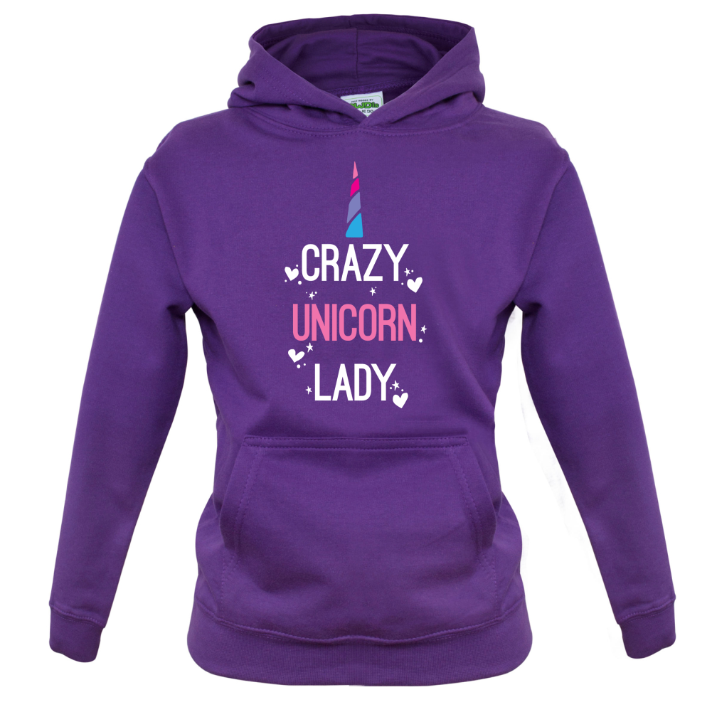 Crazy Unicorn Lady Kids T Shirt