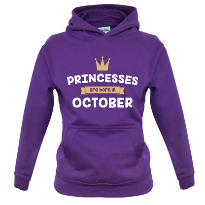 Princesses Are Born In October Kids T Shirt