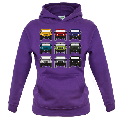 JW 9 Colour Car Grid Kids T Shirt