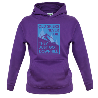 Skiers Go Downhill Kids T Shirt