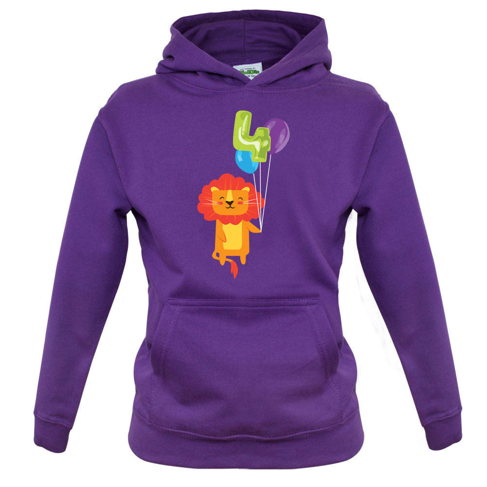 4th Birthday Lion Kids T Shirt