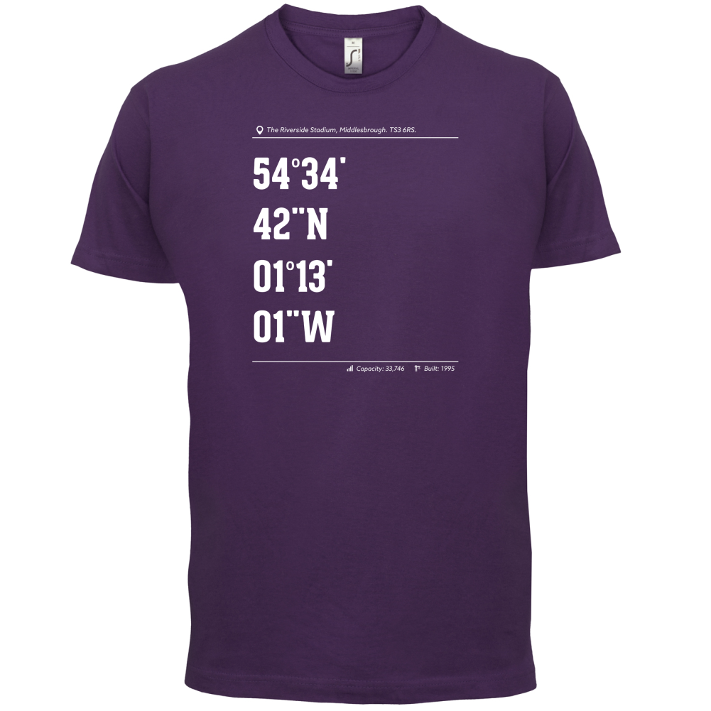 Stadium Coordinates Middlesborough T Shirt