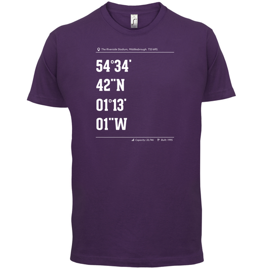 Stadium Coordinates Middlesborough T Shirt