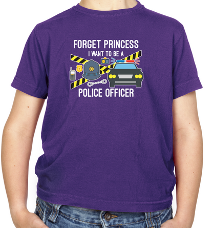 Forget Princess Police Officer Kids T Shirt