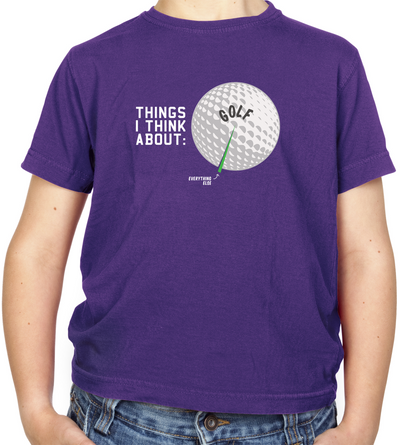 I Thiink About Golf Kids T Shirt