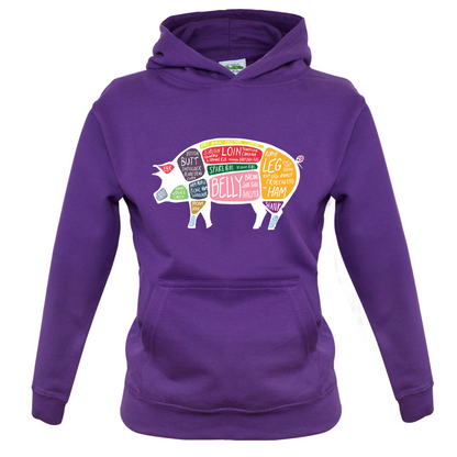 Butcher Pig Diagram Kids T Shirt