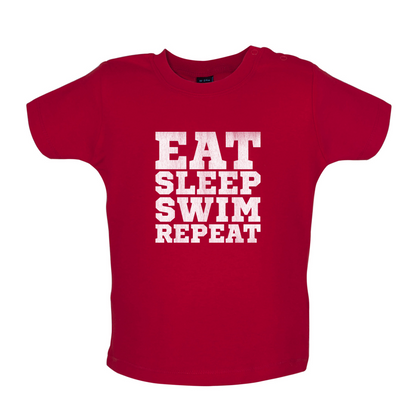 Eat Sleep Swim Repeat Baby T Shirt