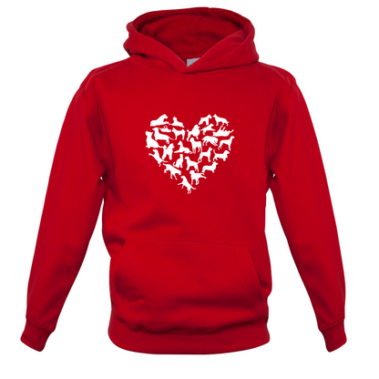 Love Heart Dogs Kids T Shirt