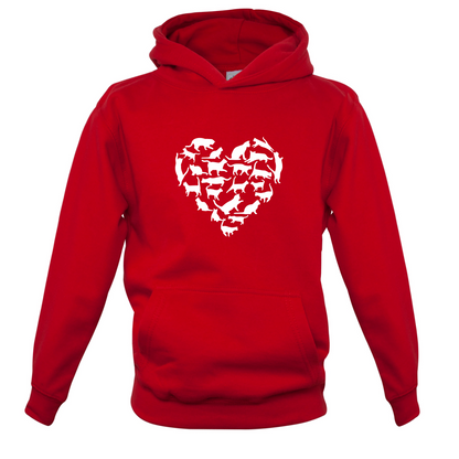 Love Heart Cats Kids T Shirt