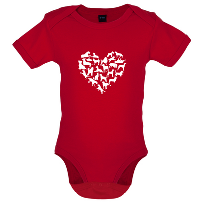 Love Heart Dogs Baby T Shirt