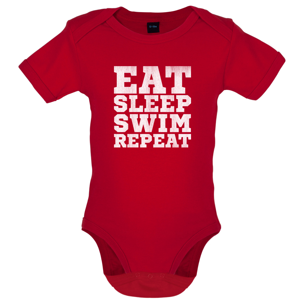Eat Sleep Swim Repeat Baby T Shirt