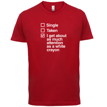 Single Taken White Crayon T Shirt