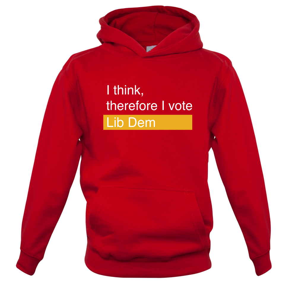 I think, therefore I vote Lib Dem Kids T Shirt