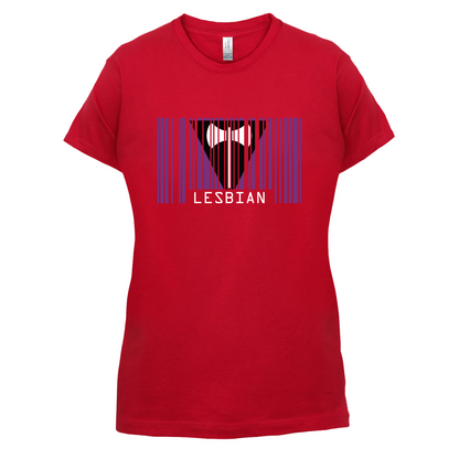 LGBT Barcode Flags - Lesbian T Shirt