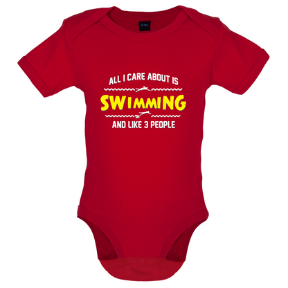 All I Care About Is Swimming Baby T Shirt