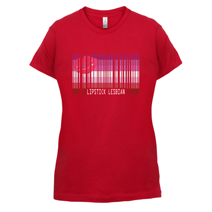 LGBT Barcode Flags - Lipstick Lesbian T Shirt