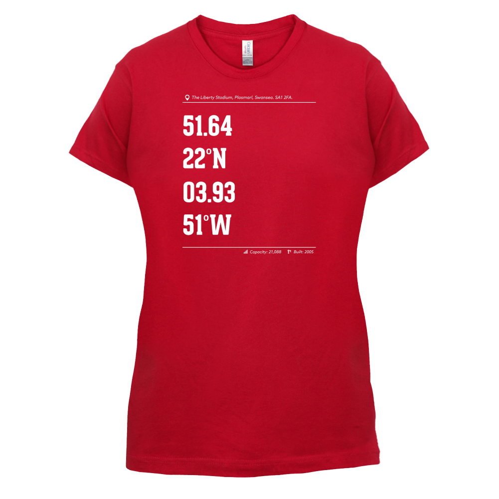 Stadium Coordinates Swansea T Shirt