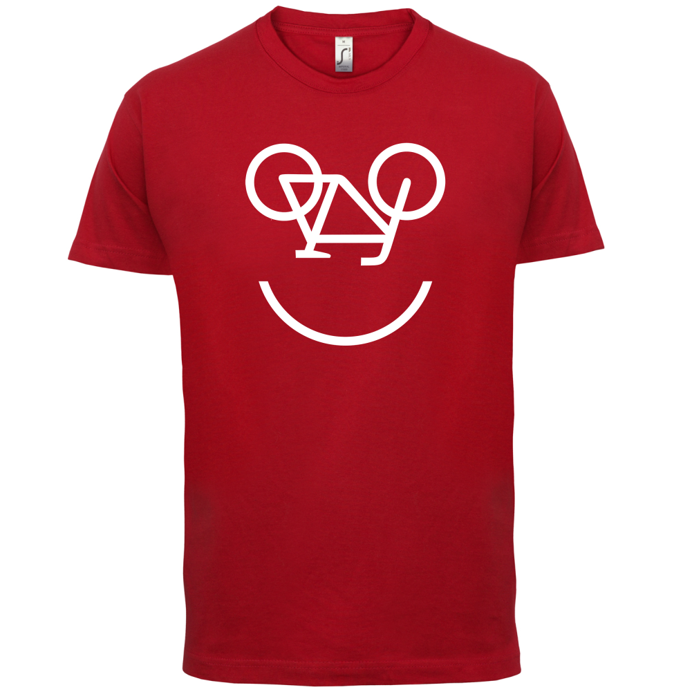 Smiley Face Cycling T-Shirt Funny Cycling T-Shirts