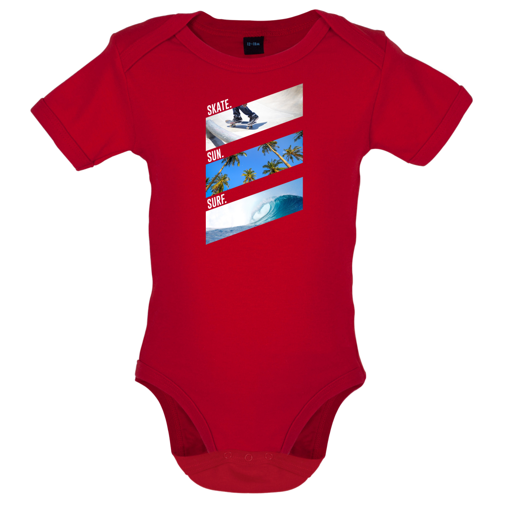 Skate Sun Surf Baby T Shirt