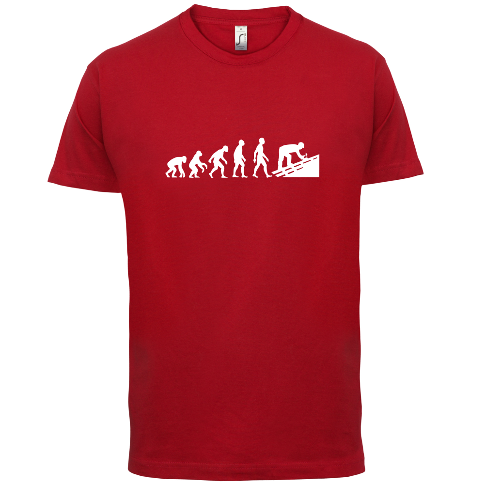 Evolution Of Man Roofer T Shirt