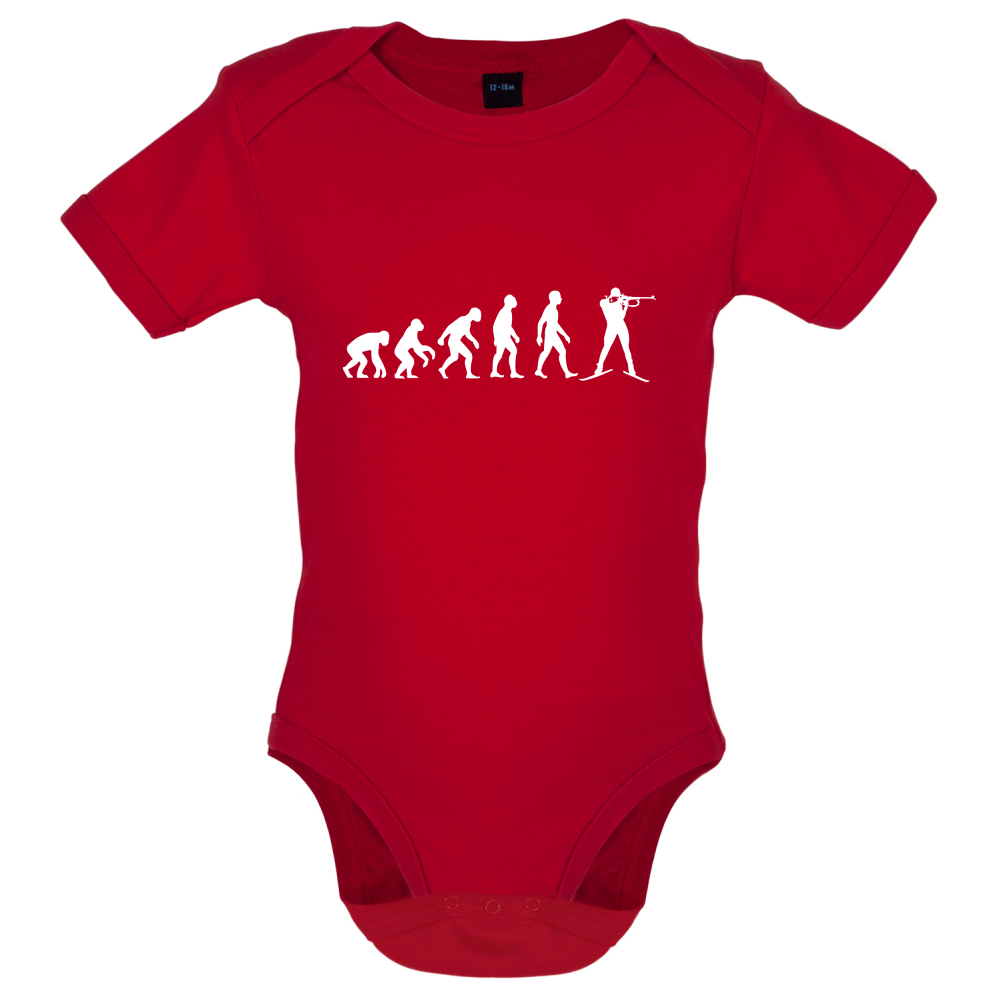 Evolution Of Man Biathlon Baby T Shirt