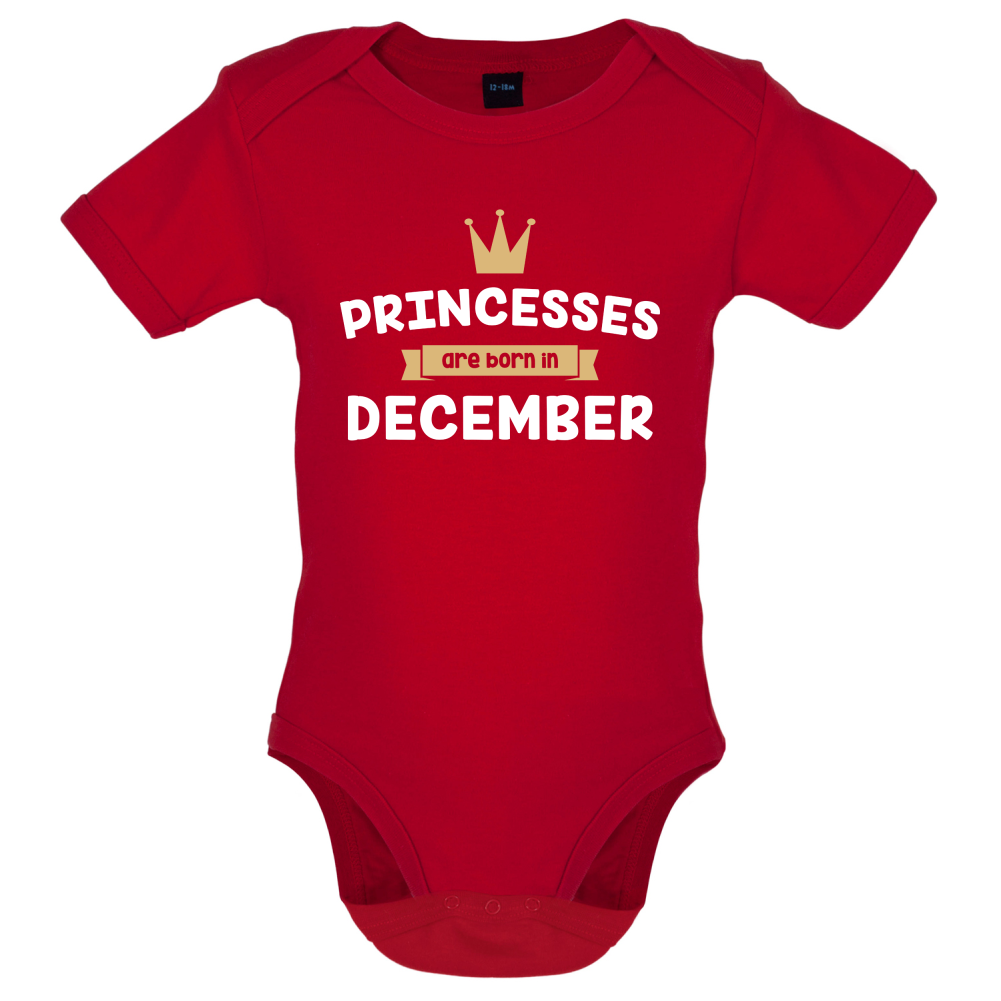 Princesses Are Born In December Baby T Shirt