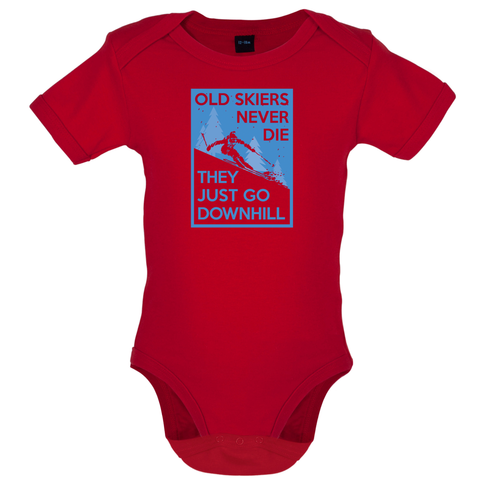 Skiers Go Downhill Baby T Shirt