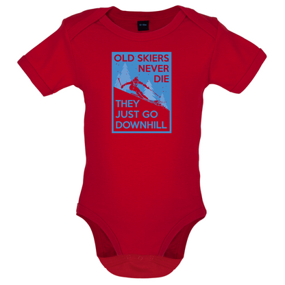 Skiers Go Downhill Baby T Shirt