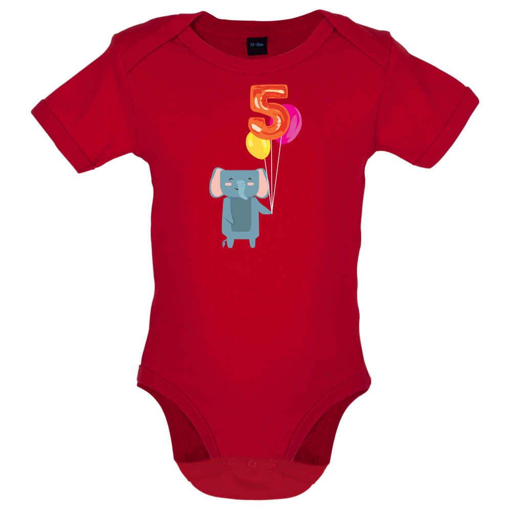 5th Birthday Elephant Baby T Shirt