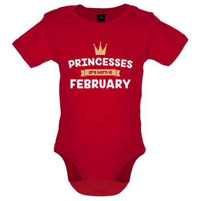 Princesses Are Born In February Baby T Shirt