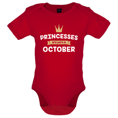Princesses Are Born In October Baby T Shirt