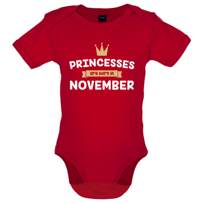 Princesses Are Born In November Baby T Shirt