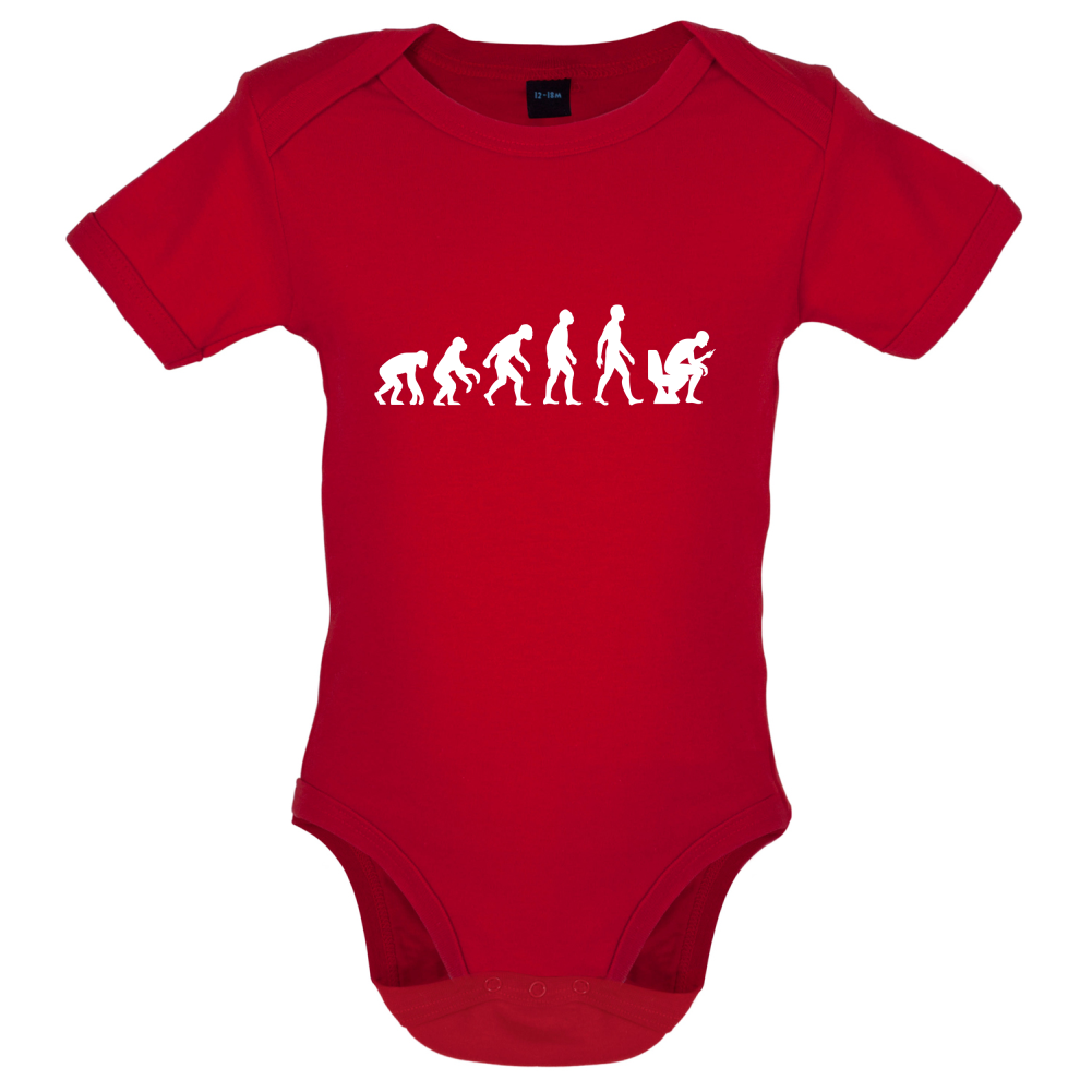 Evolution Of Man Phone On Toilet Baby T Shirt