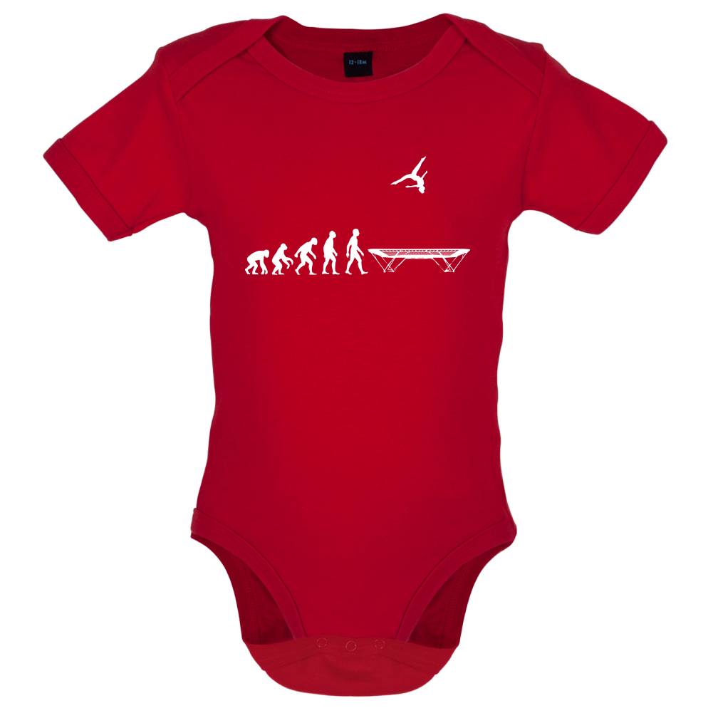 Evolution Of Man Trampolining Baby T Shirt