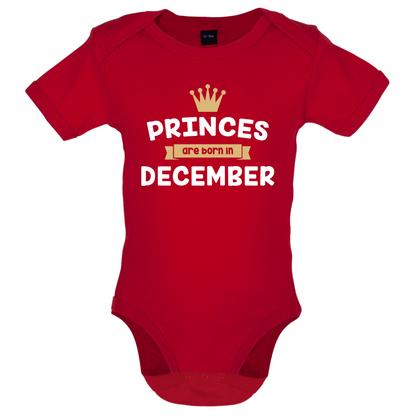 Princes Are Born In December Baby T Shirt