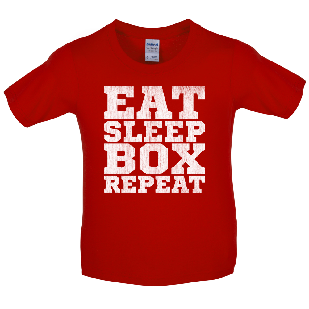 Eat Sleep Box REPEAT Kids T Shirt