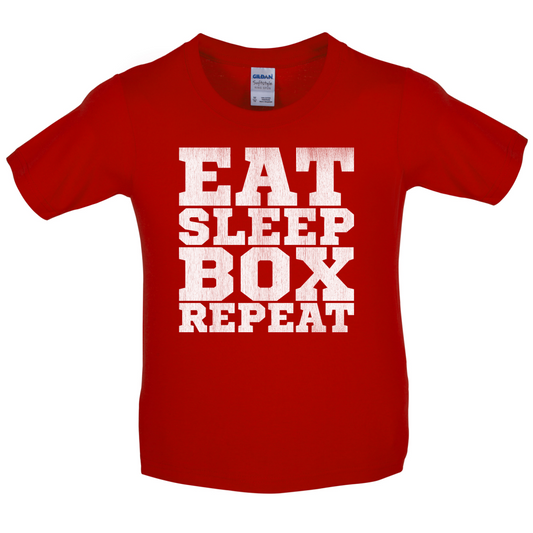 Eat Sleep Box REPEAT Kids T Shirt