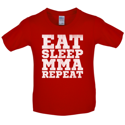 Eat Sleep MMA REPEAT Kids T Shirt
