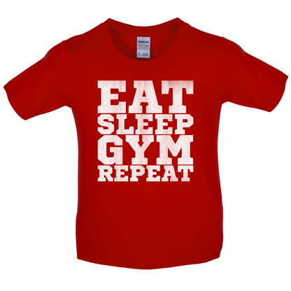 Eat Sleep Gym REPEAT Kids T Shirt